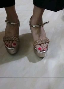 Gold Platform Heels - Size 39/ UK 6
