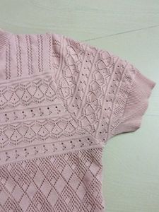 Pink Lace Knit Top
