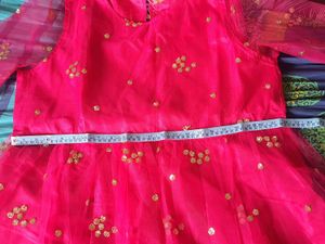 Pink Sequin Tulle Dress With Tag