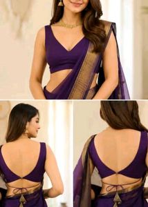 Stunning Deep V-Neck Saree Blouse