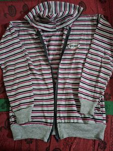 Striped Zip-Up Hoodie