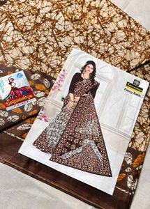 Beautiful Crack Batik Print Saree