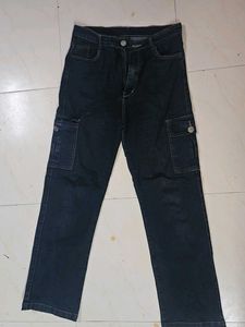 Dark Wash Cargo Jeans