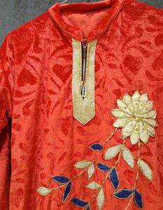 Elegant Red Velvet Kurta