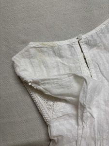 White Lace Trim Long Sleeve Top