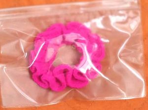 Pink Crochet Scrunchie