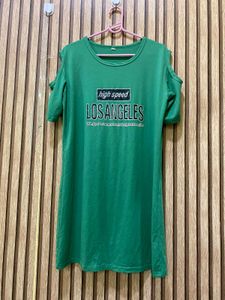 Green Los Angeles Cold Shoulder T-Shirt