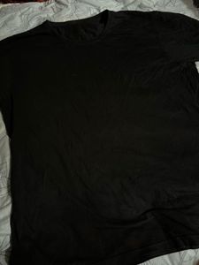 Oversized Black Cotton T-Shirt | Casual Basic Tee