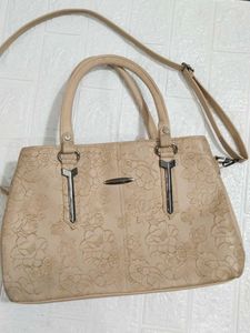 Stylish Cream Floral Handbag