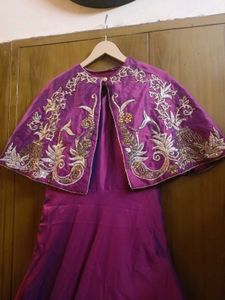 Elegant Embroidered Silk Gown