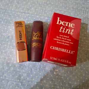 Insight lipsticks + Benetint lip tint Combo Set
