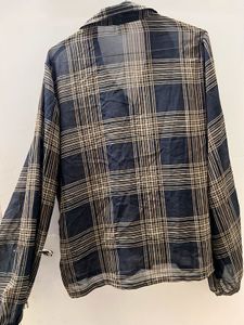 Chic Plaid Sheer Button-Up Shirt