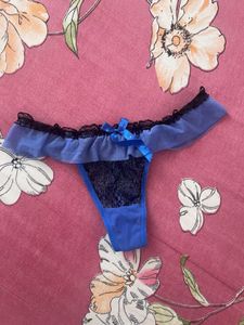 Lace Trim Thong Panties (2-Pack)