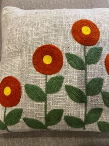 Decorative Throw Pillow Cover with Floral Design-2