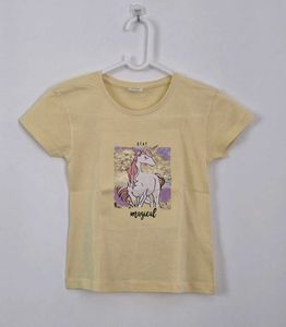 Unicorn Yellow Tee for Girls