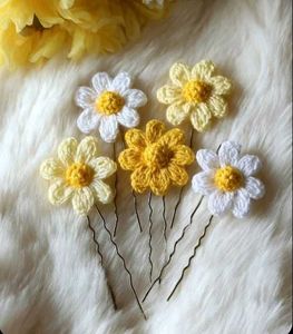 Handmade Crochet Flower Hair Pins