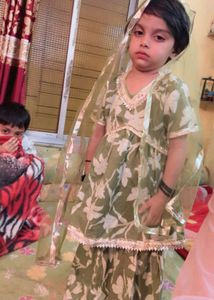 olive green girl ethnic. set