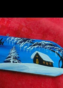 Hand-Painted Winter Scene Decor