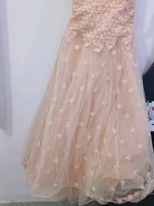 NEW Elegant Peach Lace Embellished gown