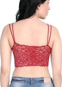 Red Lace Bralette with removable pads