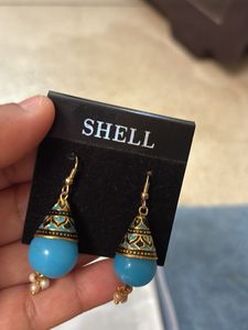Beautiful Blue Jhumka Earrings
