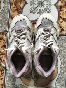 White & Purple Casual Sneakers