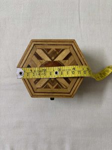 Vintage Hexagonal Wooden Jewelry Box