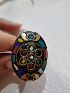 Boho Laq Oval Statement Ring