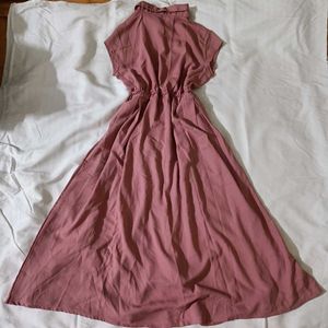 Onion Pink Casual Midi Dress