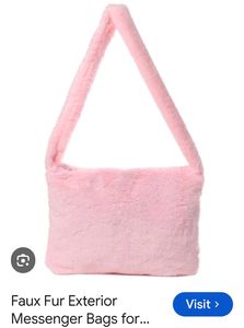 Pink Fuzzy Shoulder Bag