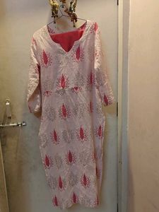 Khushal Floral Cotton Kurta & Pant Set | Size L