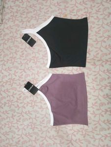SHEIN Two-Tone Crop Tops (Set of 2) give good offe