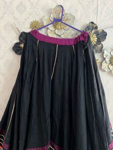 10 meter Black Navratri chaniya with Embroidered B