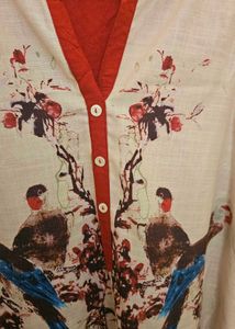 Designer Kurta with Bird Print