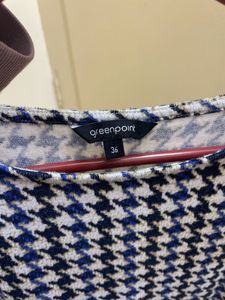 Houndstooth Print Long Sleeve Top