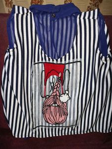 New Striped Embroidered Tunic Top
