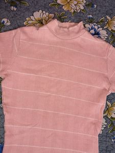 Pink Ribbed Bodycon Dress