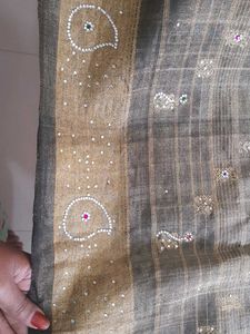 pure pattu gold Zarin tissue black Saree