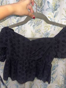 Cute Black Peplum Top