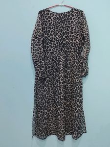 Leopard Print Frock Style Kurta