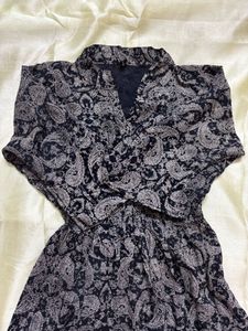 Paisley Print Button-Up Dress