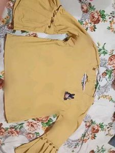 Yellow Bell Sleeve Top