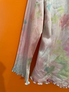 Sheer Floral Long Sleeve Top