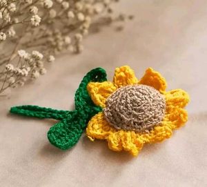 Handmade Crochet Sunflower Keychain