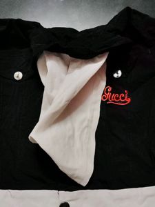 Black White Jacket Crop Top.