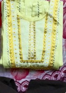 Lemon Yellow 💛 Kurti And Pant