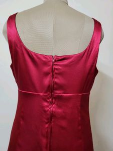 Red Satin Cocktail Dress