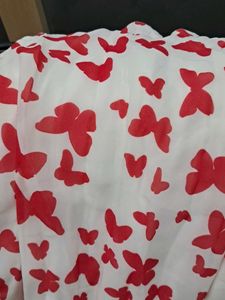Red Butterfly Print Jump Suit