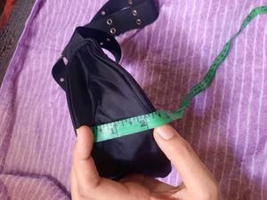 Black Shoulder Bag with Grommets