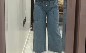 Blue wide leg jeans